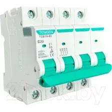 Выключатель автоматический Tengen TGB1N-63 4P 20A C 6kA 4M / TGB1N-63-4-20C