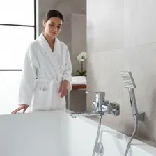 Смеситель для ванны и душа с коротким изливом Wisent W30111, Хром