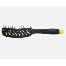 DEWAL/ Дюваль Щетка массажная DEWAL BANANA black прямоугольная, продувная, узкая , пл.штифт,8 рядов