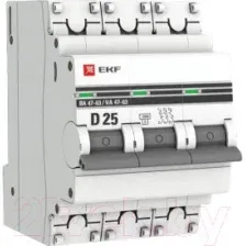 Выключатель автоматический EKF PROxima ВА 47-63 25А 3р D / mcb4763-3-25D-pro