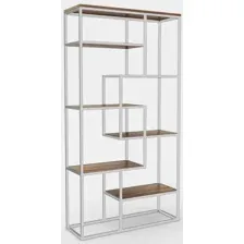 Стеллаж Hype Mebel Зиг-Заг-2 120x200 (белый/дуб галифакс олово)
