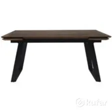 Обеденный стол ОКА Сангай 136-196x80x80 (дуб галифакс табак/черный )