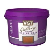 Штукатурка фактурная VGT "Мокрый шелк" серебристо-белая 6 кг.