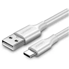 Кабель UGREEN US287-60123 USB-A 2.0 to Type C 2,4A силиконовый 2m White