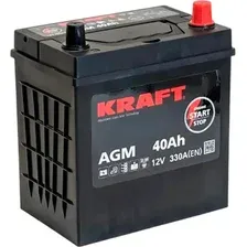 Автомобильный аккумулятор KrafT AGM Asia 40 JR 330A / AGM-B21 (40 А/ч)