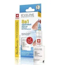 Средство для ногтей EVELINE Nail therapy professional Здоровые ногти Восстанавливающее 8в1, 12 мл