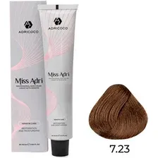 Крем-краска Adricoco Miss Adri 7.23 (100мл, блонд перламутровый золотистый)