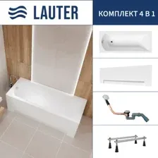 Ванна Lauter Amelia 170 21204070 (с ножками, лицевым экраном белого цвета и сифоном 21Y11020 хром)