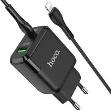 Сетевое зарядное устройство Hoco N5, + кабель Type-C to Type-C, черный