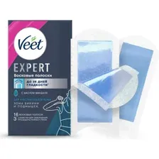 Полоски восковые Veet Expert для чувствительной кожи, 16 шт