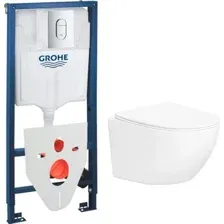 Унитаз подвесной Lauter Sulzdorf + GROHE Rapid SL 39504000 + панель GROHE 37131000 (белый с микролифтом)