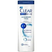Шампунь Clear 2 в 1 против перхоти Основной уход 380 мл