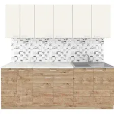 Кухонный гарнитур Агута Альфа 2.2 (дуб золотой/сатин/этория)