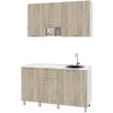 Готовая кухня Modern Ника Н14 (белый/серый дуб)