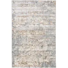 Ковер для жилой комнаты Radjab Carpet Бьянка Прямоугольник D057A 7632RK-B (3x4, Cream Shirink/Blue Fdy)