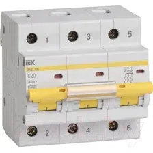 Выключатель автоматический IEK ВА 47-100 3п 20А 10kA C / MVA40-3-020-C
