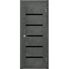 Дверь межкомнатная Stark ST8 ДО 60x200 (бетон темный/черный лак)