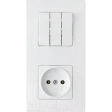 Блок выключательрозетка Bylectrica Astrum 3В-РЦ-7531 (белый)