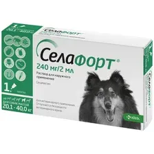 KRKA Селафорт для собак 20,1 - 40 кг (1 пипетка) 240 мг/2 мл