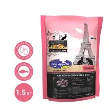 Bon Appetit Корм для взрослых привередлевых кошек с лососем и курицей Adult Gourmand, 1,5 кг