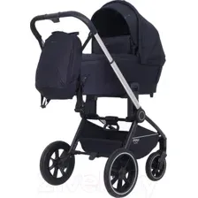 Детская универсальная коляска MOWbaby Zoom PU 3 в 1 / RA087 (Silver Black)