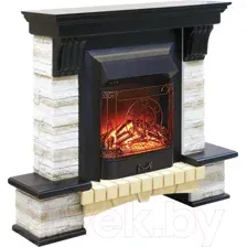 Каминокомплект Смолком Stone Montebello + Majestic-s LUX BL LT (темный орех)