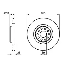 Тормозной диск BOSCH 0 986 478 669 вентилируемый , передняя ось