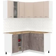 Готовая кухня Кортекс-мебель Корнелия Лира 1.5x1.4 (капучино/оникс/мадрид)