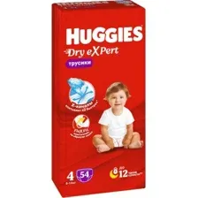 Трусики-подгузники Huggies Dry Expert Mega 4 (54 шт)