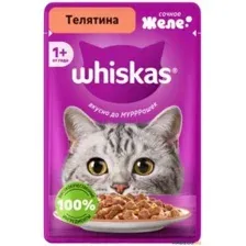 Влажный корм для кошек Whiskas желе с телятиной (75г)
