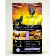 Корм AMBROSIA GRAIN FREE для собак всех пород, оленина, ягненок, 12 кг