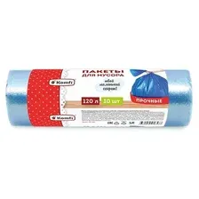 Мешки для мусора ПНД Komfi 120л 10шт (14мкм) голубой