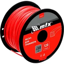 Леска для триммера MTX Квадрат 3мм / 96878 (120м, на катушке)