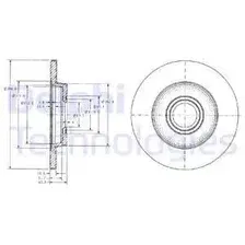 Тормозной диск DELPHI BG3416 полный , задняя ось