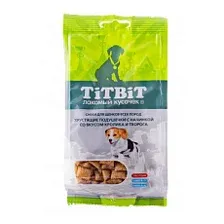 ТИТБИТ Хрустящие подушечки с начинкой для щенков (Кролик и творог) 95 г