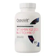 Витамин K2 MK-7 OstroVit Vitamin K2 Natto MK-7 200 мкг. 90 таб. (Поддержка Здоровье Костей и Сердца, Высокая Биодоступная форма для Организма)