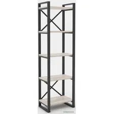 Стеллаж Hype Mebel Стандарт 80x170 (черный/древесина белая)