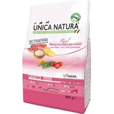 Сухой корм для собак Unica Natura Unico Mini с сыровяленой ветчиной, рисом и картофелем 800 г