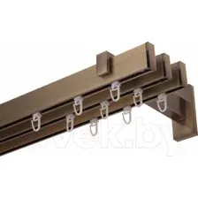 Карниз для штор Lm Decor Флэт Лайн Изи тройной (антик, 1.6м)