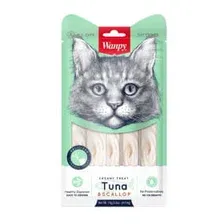 Лакомство для кошек Wanpy Cat «нежное пюре» из тунца и гребешка 5 шт х14 г