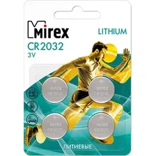 Комплект батареек Mirex CR2032 3V / 23702-CR2032-E4 (4шт)