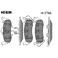 Тормозные колодки дисковые задняя ось ICER 181766