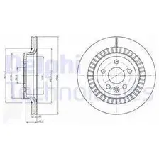 Тормозной диск DELPHI BG4270 вентилируемый , задняя ось