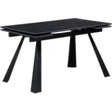 Обеденный стол Woodville Маунт 140x80 / 621200 (черный мрамор/черный)