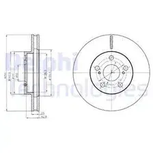 Тормозной диск DELPHI BG4290 вентилируемый , передняя ось