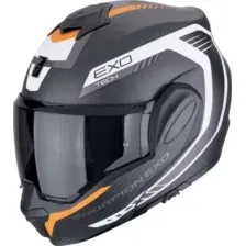 Мотошлем Scorpion Exo Exo-Tech Evo Carbon Cosy (р. S, карбон матовый/оранжевый/белый)