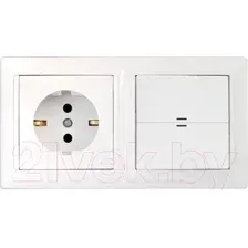 Блок выключатель+розетка Bylectrica Стиль 2В-РЦ-703 (белый)