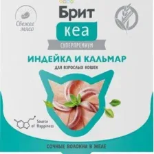 Пресервы Brit Кеа Ламистер для взрослых кошек. Индейка и Кальмар в желе 75 г