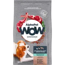 Сухой корм для собак AlphaPet WOW Superpremium с ягненком и бурым рисом для взрослых мелких пород 900 г