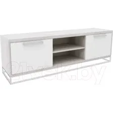 Тумба Hype Mebel ТВ 120x40 (белый-древесина белая)